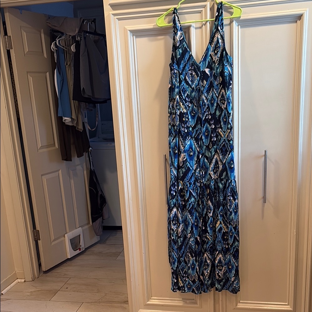 Lovestitch Blue Black Spaghetti Strap Sundress